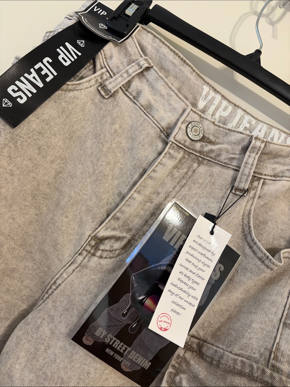 VIP Light Gray Cargo Straight-Leg Pants with Utility Pockets - Picture 4 of 5
